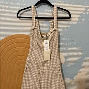 Checkered Linen Romper